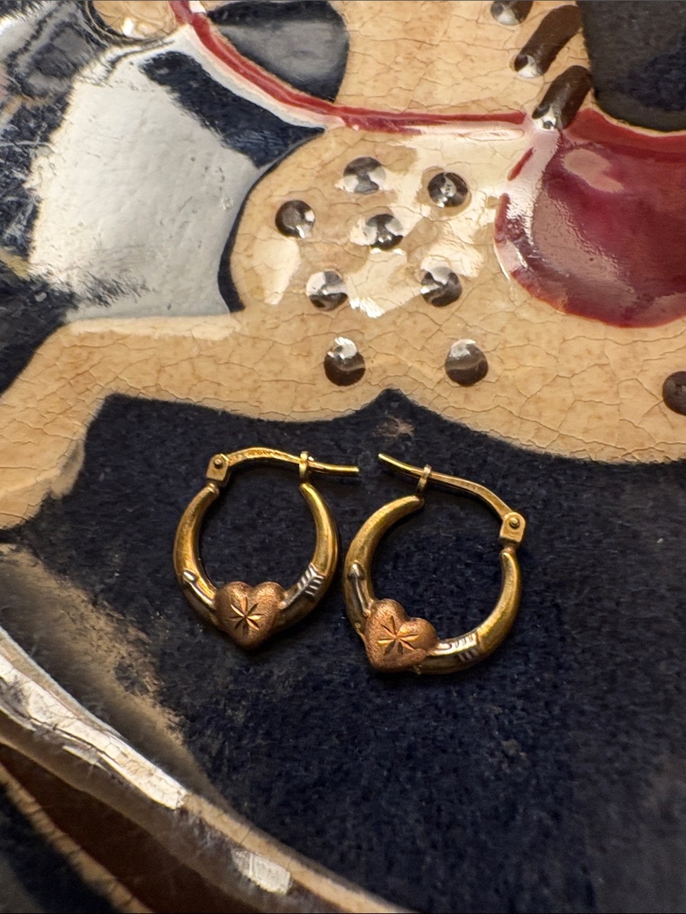Hearts GoldSterling Hoop Earrings